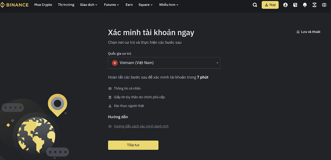 Giao diện Binance